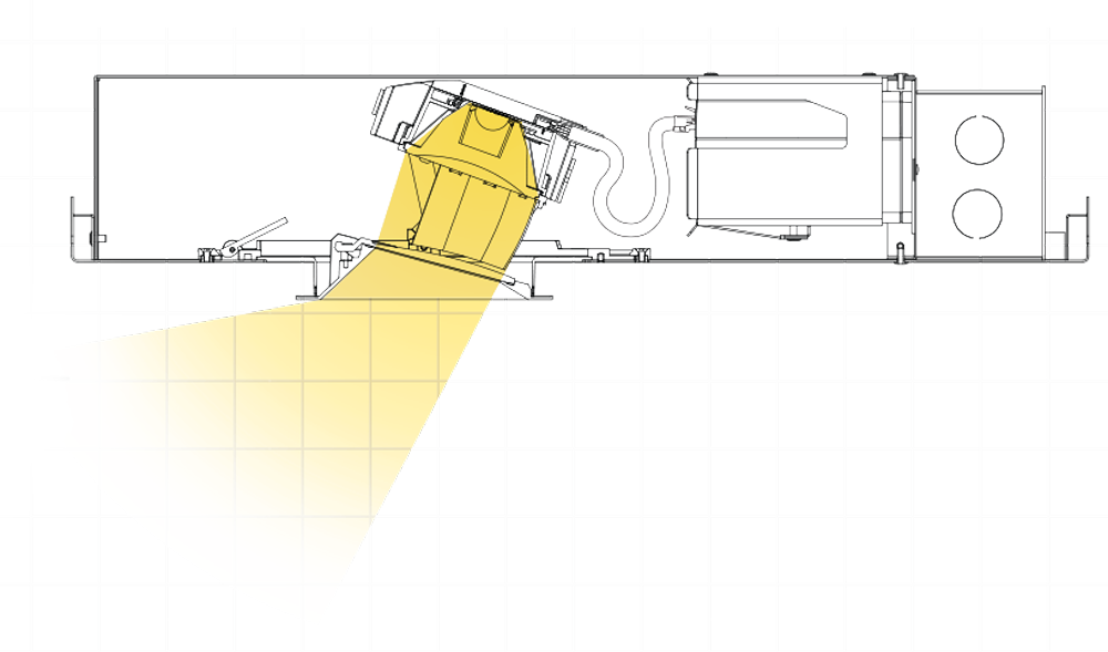 Technical diagram showing Ketra’s advanced lighting optics
